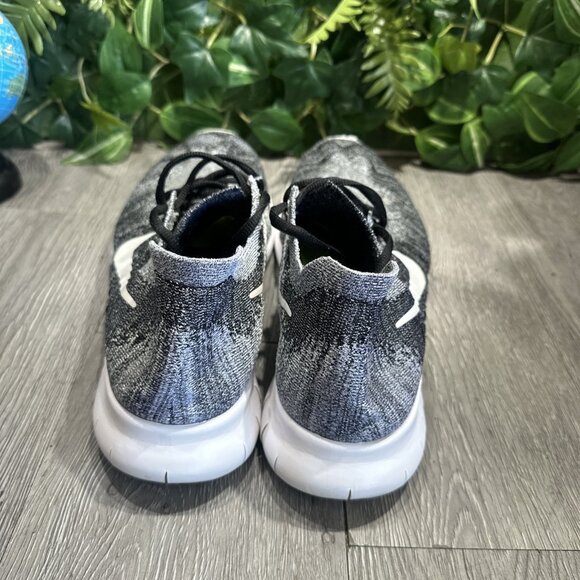 Nike Free RN Flyknit Running Shoes Black White Oreo 880843-003 Mens Size 13 main image 10